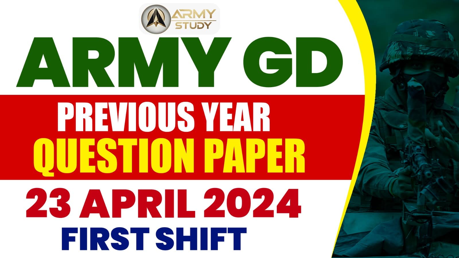 Army Gd (Agniveer) Previous Year Question Paper 2024 (23 April 2024): First Shift