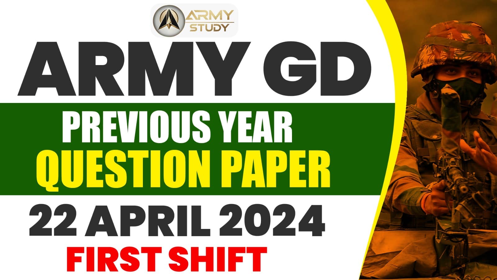 Army Gd Previous Year Question Paper 2024 (22 April 2024) - 1St Shift