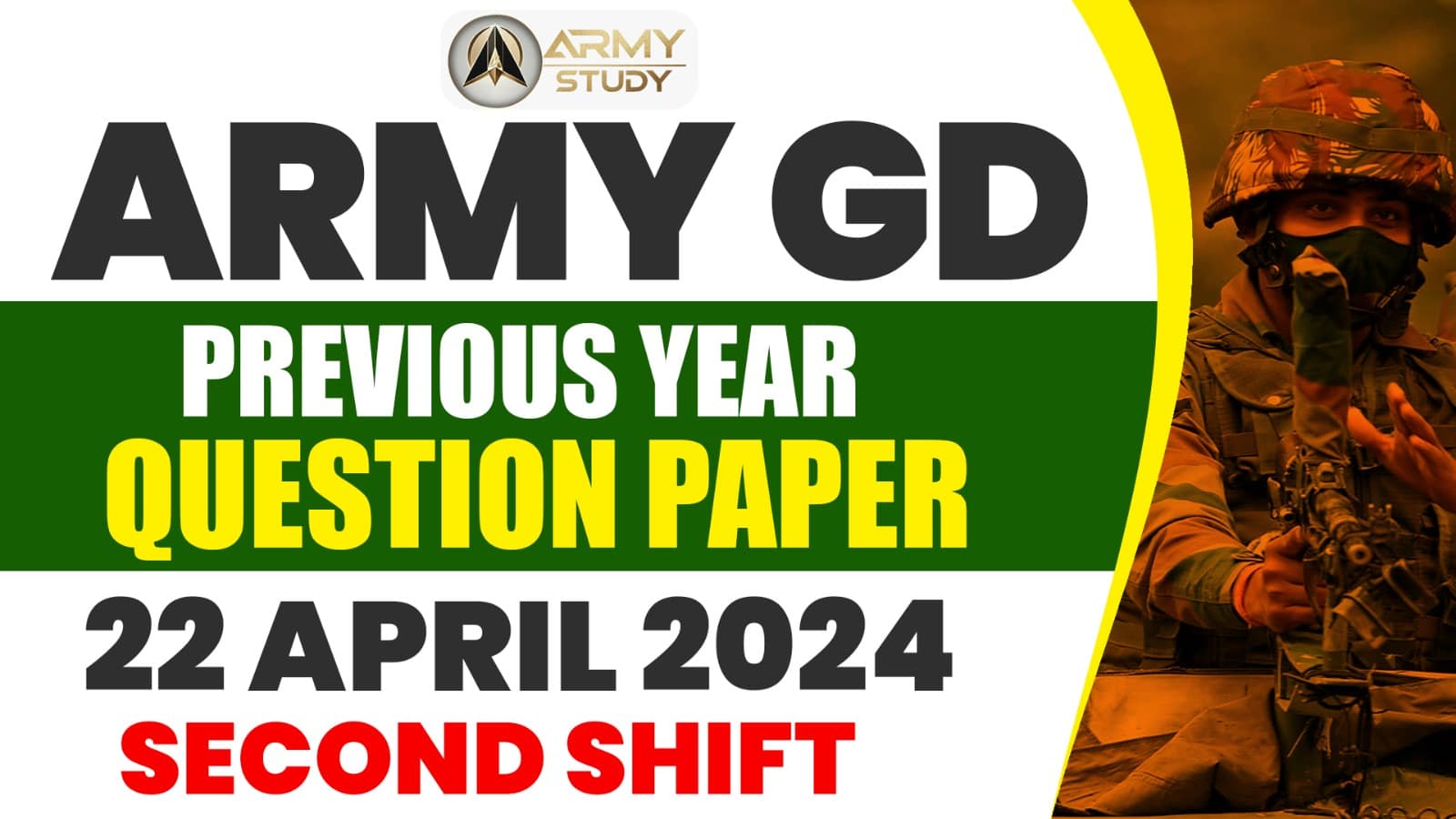 Army Gd Previous Year Question Paper 2024 (22 April 2024) - 2Nd Shift