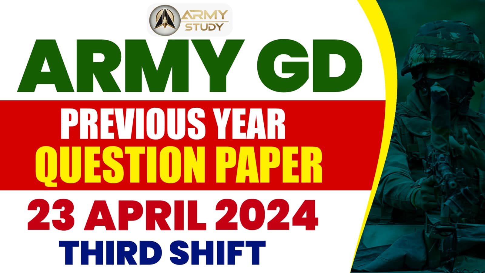 Army Gd Previous Year Question Paper 2024 (23 April 2024) - 3Rd Shift