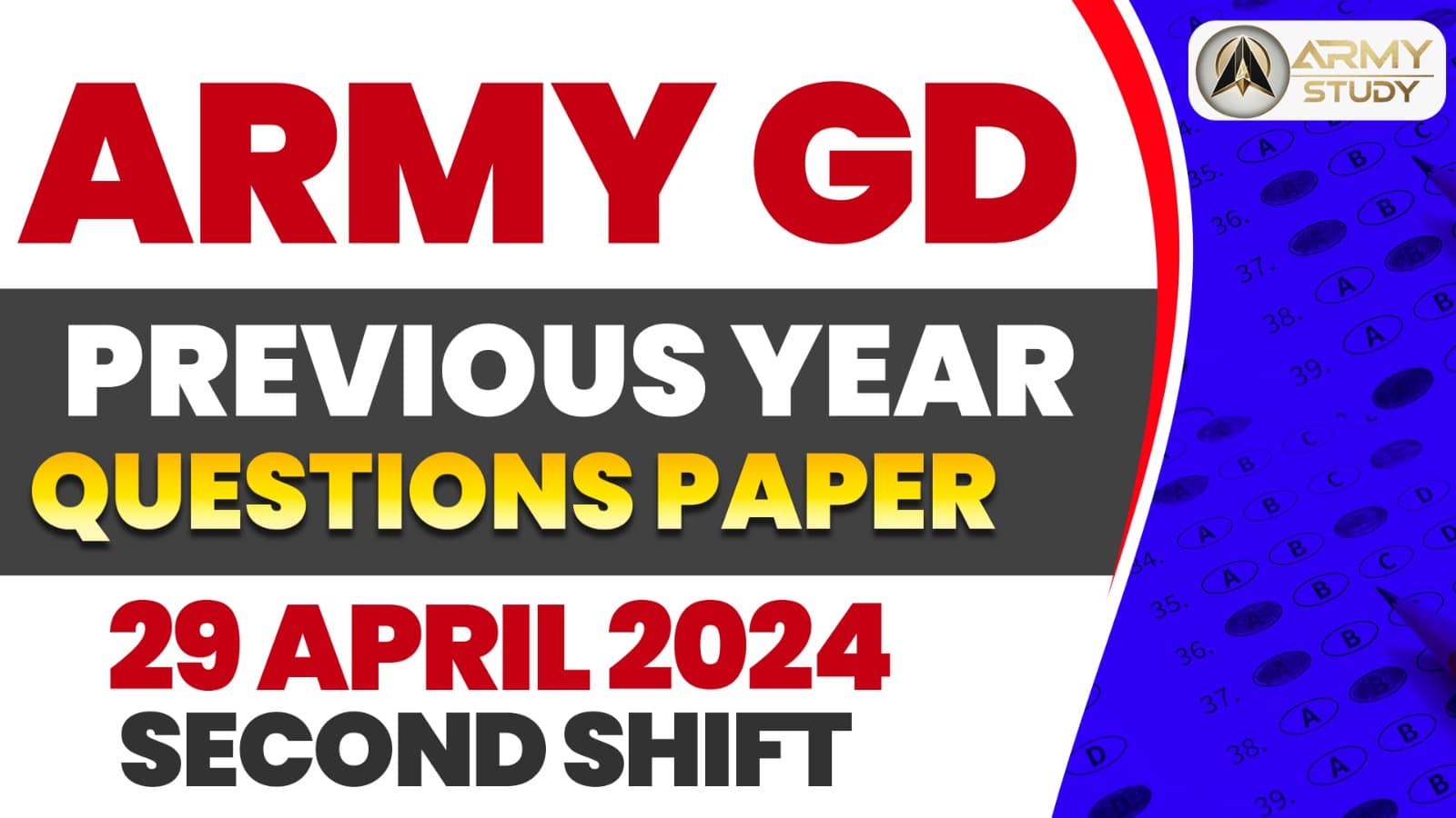 Army Gd Previous Year Question Paper 29 April 2024 - Second Shift