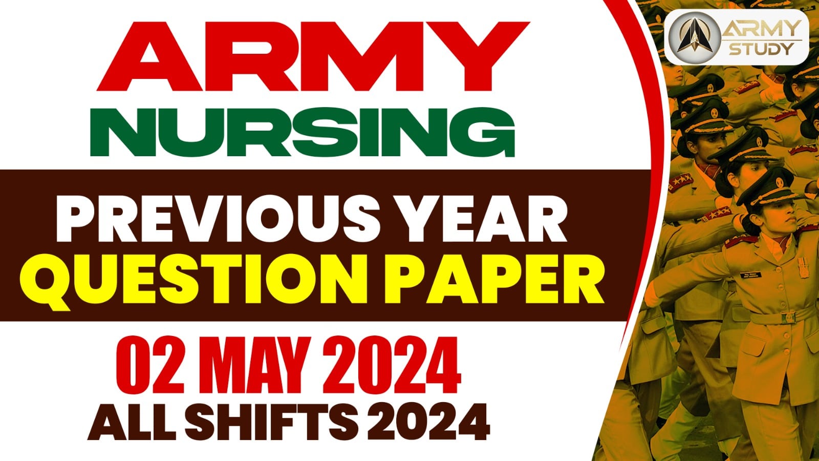 Army Nursing Previous Year Question Paper - 02 May 2024 (All Shifts 2024)