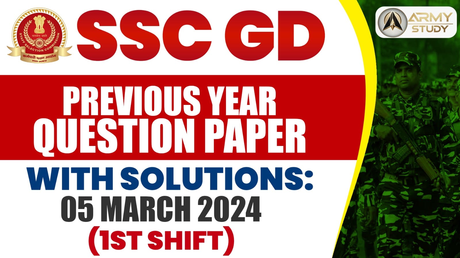 Ssc Gd Previous Year Question Paper With Solutions 05 March 2024 (1St Shift)