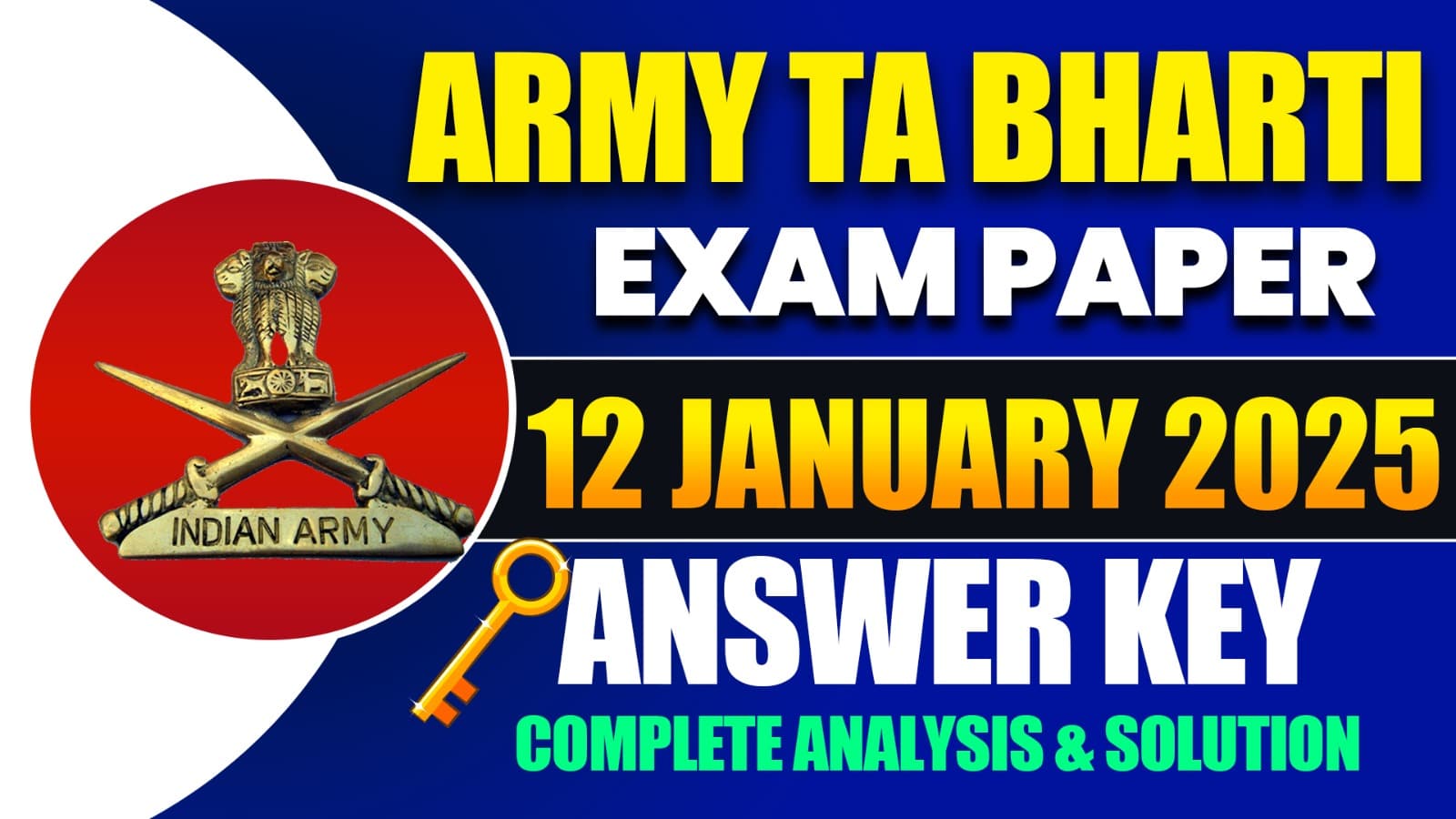 Army Ta Bharti Exam Paper 12 January 2025 Answer Key