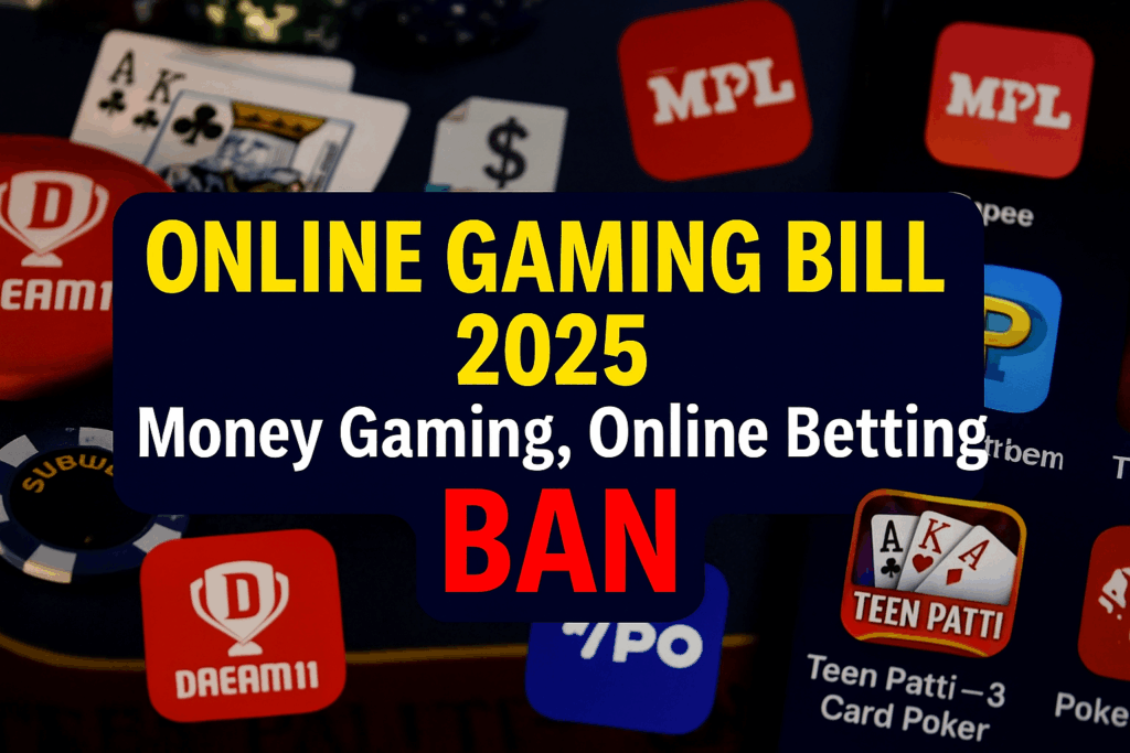 Army Study - India'S Premier Defence Institute 27 Online Gaming Bill 2025: Ban On Money Gaming, Online Betting